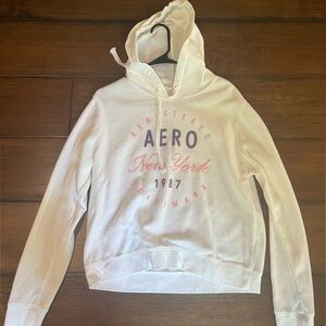 Aeropostale White Logo Hoodie